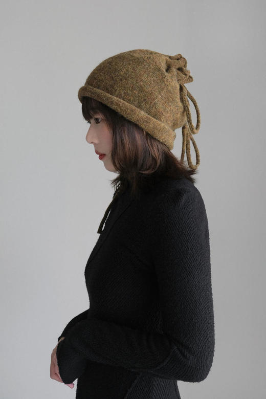 Kreuzzz 25AW 芋紫色/浅灰棕/苔藓色极细羊驼毛Lori抽绳冷帽 商品图7