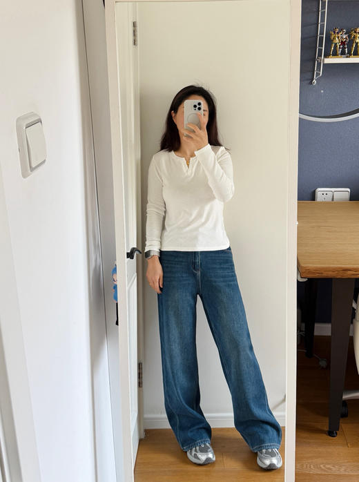 25秋冬--1条过冬+厚绒长腿抗风直筒牛仔裤【包邮+三天无理由退换】 商品图9