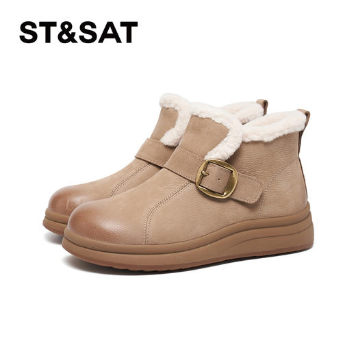 星期六软萌保暖扣带柔软雪地靴SSD411A255 商品图6
