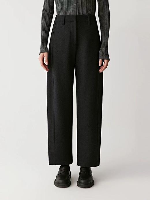 2025秋冬新款秋冬女款休闲裤！拉长身形比例羊毛混纺斜纹布休闲裤茧型裤！ 商品图0