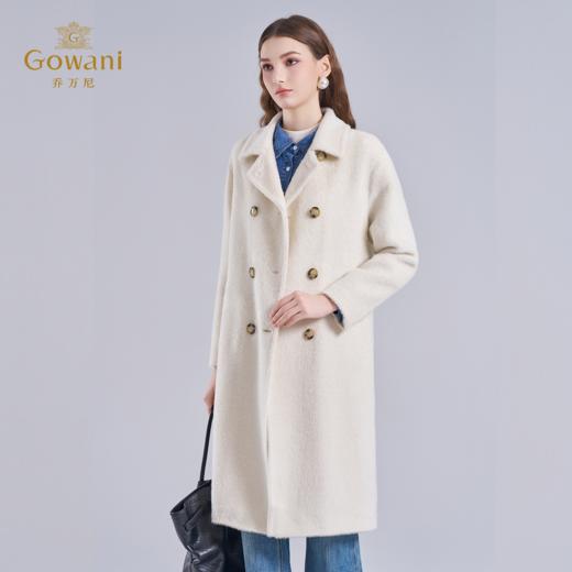 【羊驼毛】乔万尼秋冬新款大衣重磅羊驼毛高级显瘦白色呢大衣EI4A546 商品图2