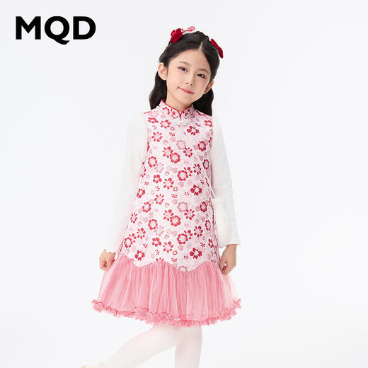 【秒2】【MQD】女童冬季新年国潮时尚大气无袖连衣裙 商品图0