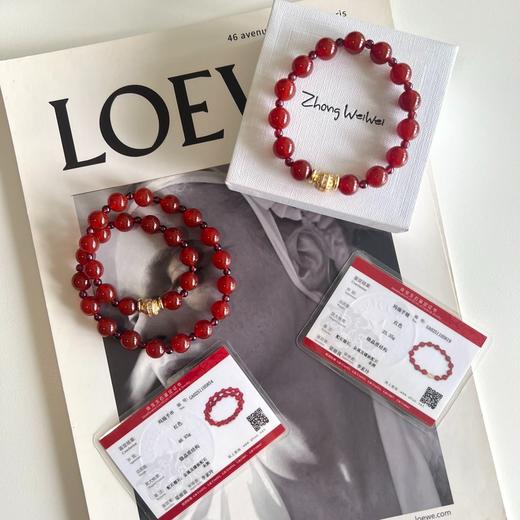 赵露思同款🔥【石榴石红玛瑙手串】超显白又很富贵感‼️叠戴做新中式穿搭超好看！🍒红玛瑙大气又红火，送礼自留都超合适～ 商品图1