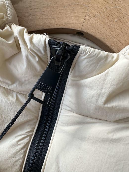 贝壳三 刺绣字母立领连帽中长款松紧收腰可拆卸帽棉服C111204 商品图13