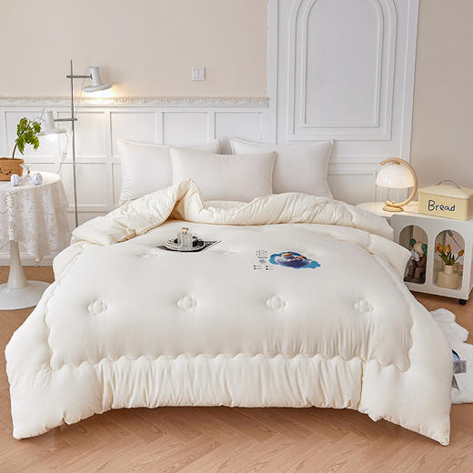 优选丨【赠4斤被子 再加赠四件套(花色随机)】西域楼兰有氧空气棉云朵被 200*230 6斤/8斤 商品图0