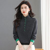 T8012-158日系半开领毛衣女套头打底衫2025秋冬新款高级针织衫宽松外穿上衣 商品缩略图2