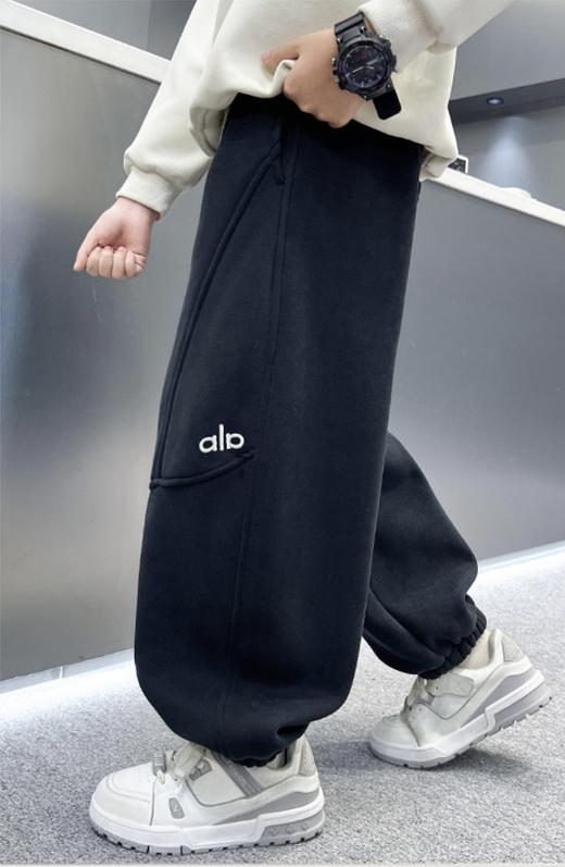 点此购买 120-170Alo秋冬季中大童立体裁剪加绒卫裤 xb 335336 商品图5