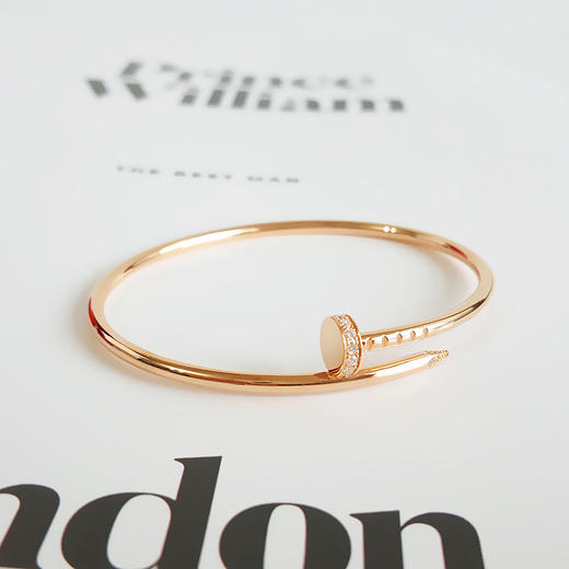 【全新】Cartier卡地亚 Juste un Clou系列B6065816 18K玫瑰金首尾钻细版钉子手镯16号中性款301025TH56 商品图2