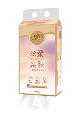 BG35MSX 清风丝柔系列4层350抽/包悬挂式抽纸 (M码)1提