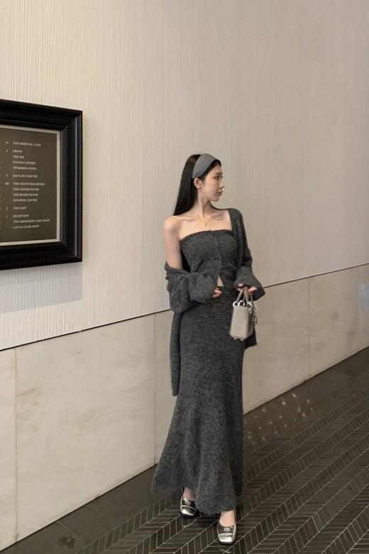 SIA SAYLOR 名媛风休闲慵懒风针织开衫半裙三件套装 21424 商品图3