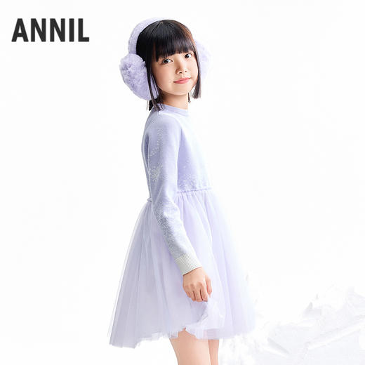 【实体店同款】女童长袖针织连衣裙冬季新款安奈儿童装AG543395 商品图2
