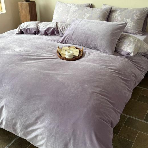 【京帝 法式雨露麻加绒五件套】舒适透气 亲肤保暖 不起静电 不爱掉毛 植物浸染 A面法式提花 B面加绒 商品图1