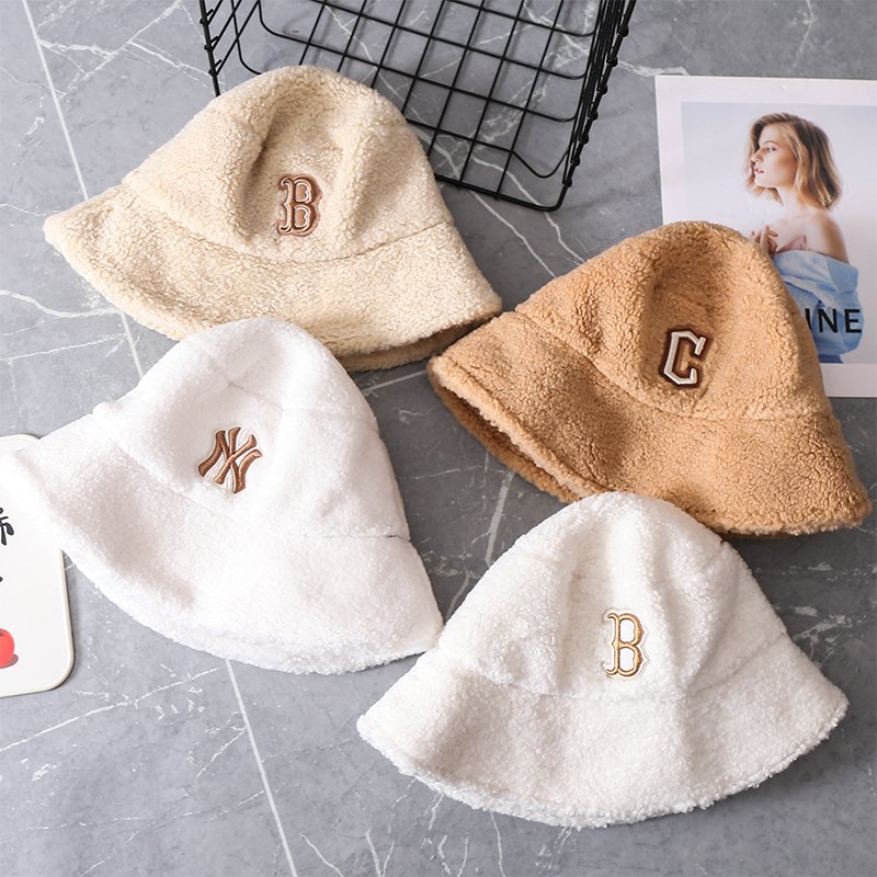 【正品保证】MLB羊羔绒渔夫帽