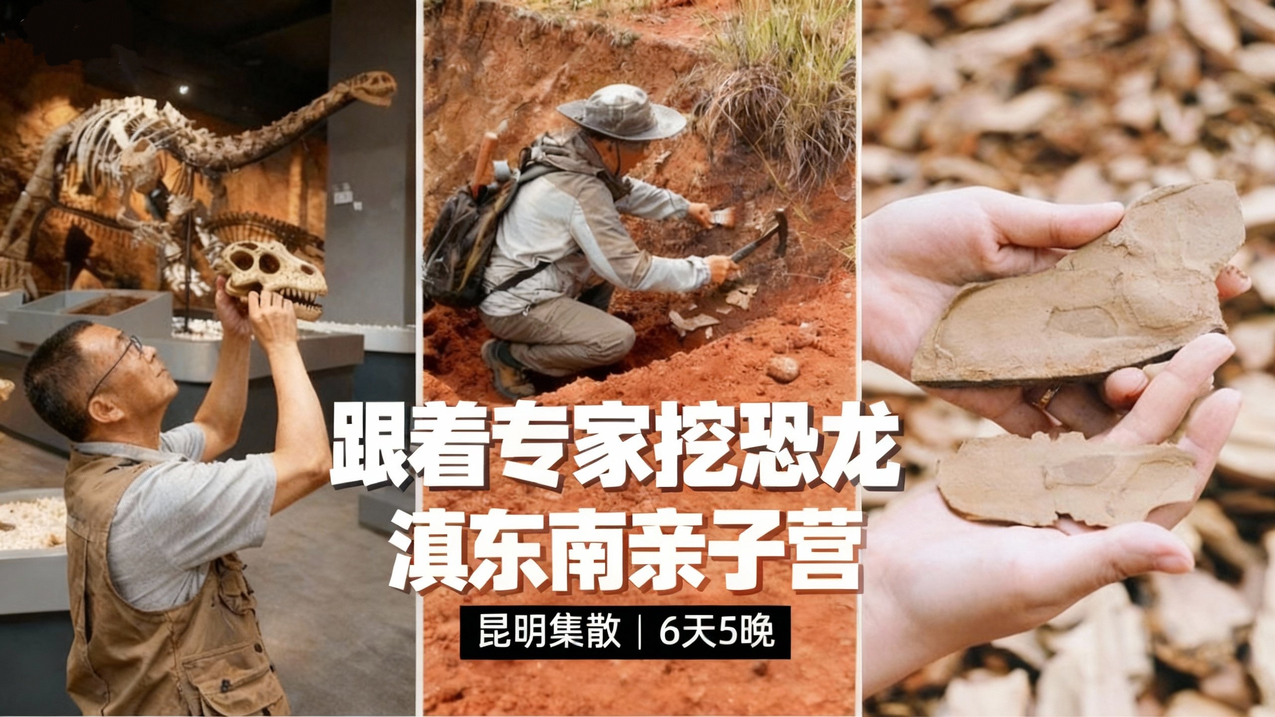 优惠减￥1000，12.22截止【拾色滇东南6天5晚亲子营】去云南温暖过冬！走进现实版“侏罗纪公园”，跟着专家挖恐龙！哈尼梯田摸鱼，建水“赶科举”，闯进弥勒“东方魔幻城”，住哈尼族蘑菇屋！