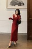 SIA SAYLOR 魅力红装气质修身针织吊带裙开衫两件套装 21447 商品缩略图0