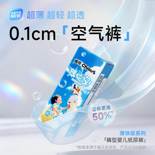 【买6包立减60】雀氏牌薄快吸婴儿纸尿裤/拉拉裤1包组加量装轻薄透气（加送4片便携装，新旧包装随机发）裸感空气裤，薄至0.1 商品图0