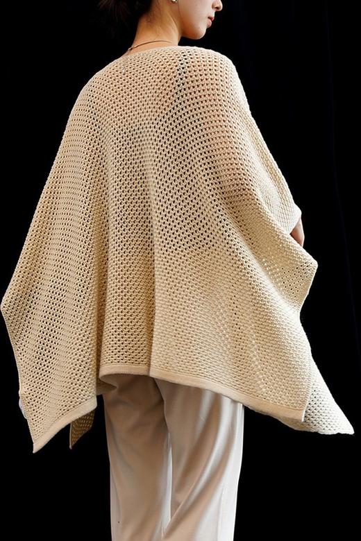 ELLA JADE 高级优雅感杏色时髦针织披肩外套 21415 商品图6