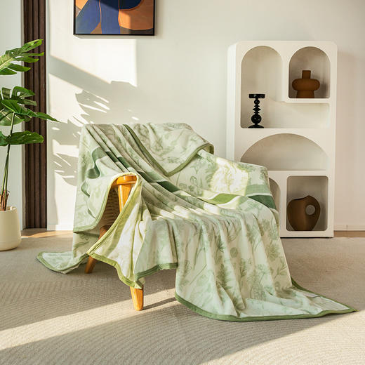 红蜻蜓云丝绒盖毯-青澜暖韵 商品图1