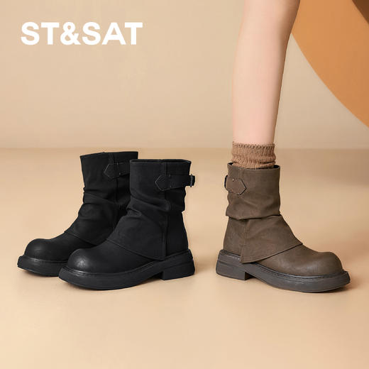 【绒里可选】星期六朋克做旧风裤腿短靴SSC4116CGK/SSD4116CWV 商品图5