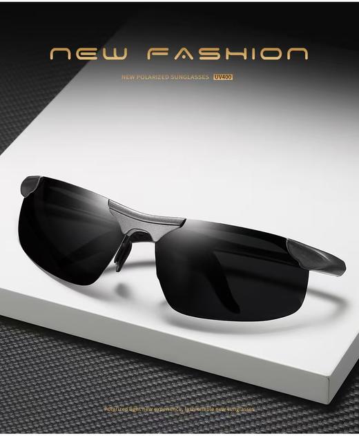 跑能新款偏光太阳镜/时尚运动眼镜/金属复古半框 商品图5