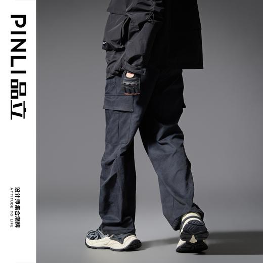 PINLI品立2025秋季新款扎染宽松工装裤男士潮牌直筒裤美式伞兵裤GD251117089 商品图2
