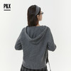 P&X设计师女装2025冬季半拉链连帽宽松短款毛衣825418175 灰色 商品缩略图4