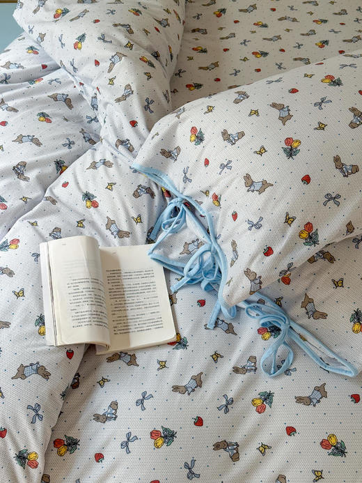 2025年秋冬新品 针织印花绑带四件套新疆棉 全活性卡通印花床品 商品图6