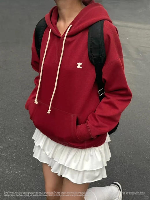 CryingCenter 合身苹果刺绣连帽卫衣 哭喊中心 商品图2