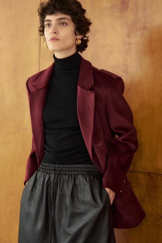 Kai & Kiera 高级复古红气质通勤毛呢西装外套 21516 商品图1