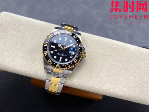 劳力士EWE格林尼治型系列 皮蛋圈 间金格林尼治GMT 3186机 五珠带 男士腕表 商品图4