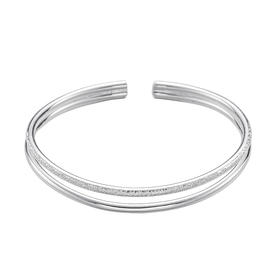 【足银】卡蒂罗KADER 星辉同行手镯 镂空双环造型开口设计可调节 经典通勤风素圈#好运 999银材质 手镯 女款