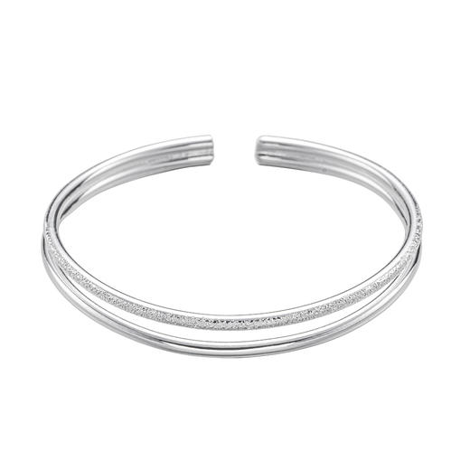 【足银】卡蒂罗KADER 星辉同行手镯 镂空双环造型开口设计可调节 经典通勤风素圈#好运 999银材质 手镯 女款 商品图0