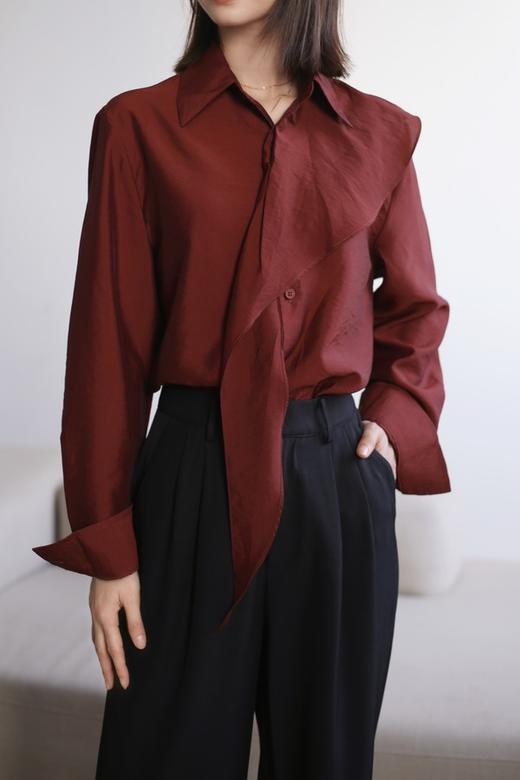 ESTELLICA 红色法式复古港风通勤高级感衬衫 21468 商品图3