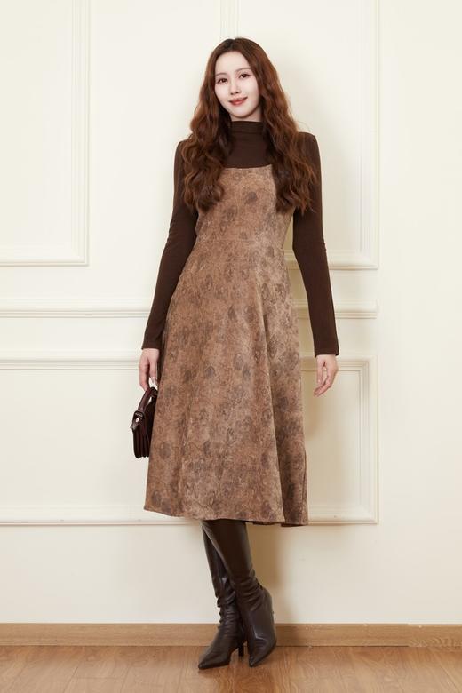 amadella 复古花色晕染吊带连衣裙+半高领打底衫套装 21462 商品图3