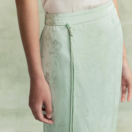 【林栖设计小店】（现货）【手工盘扣】春意自来提花半身裙鱼尾优雅国风2026早春新款裙子女1961041 商品图3