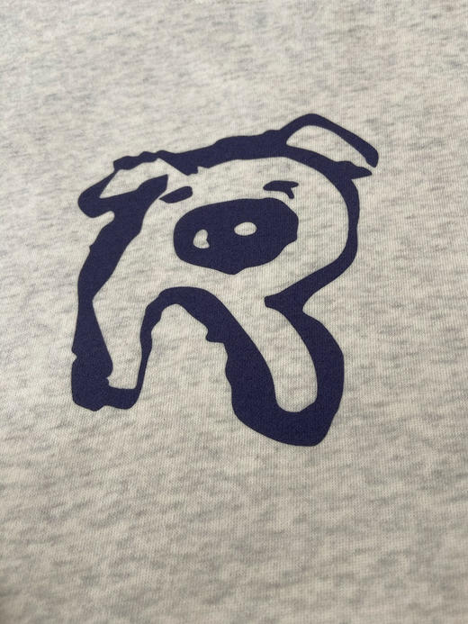 【秒杀价已调 直接拍】45R 日系 全棉撞色 男女同款 宽松插肩袖 前后小猪 猫肚肚感 薄绒 休闲印花 圆领卫衣 商品图11