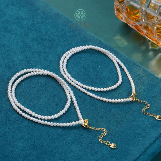 珍珠项链-小米链金色爱心扣 商品图0