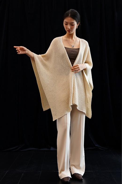 ELLA JADE 高级优雅感杏色时髦针织披肩外套 21415 商品图3