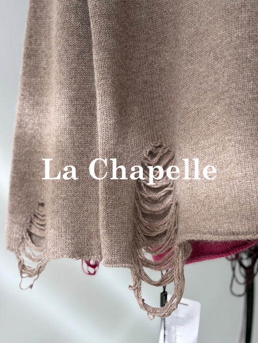 专柜实拍【镂空钩边+兔毛/绵羊毛】拉夏贝尔/La Chapelle高品质毛衣~舒适亲肤不扎！设计感时髦圆领针织毛衣 商品图6