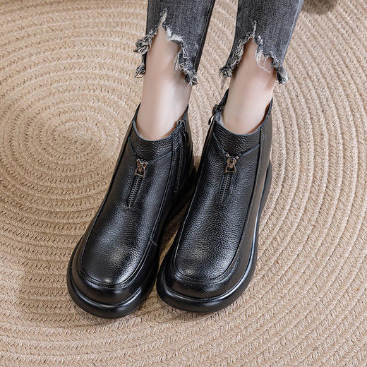 真皮【头层牛皮】羊毛马丁靴A828-1 商品图5