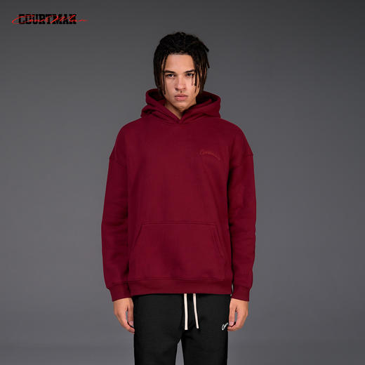 COURTMAN加绒卫衣连帽冬保暖厚美式宽松上衣运动男 商品图8