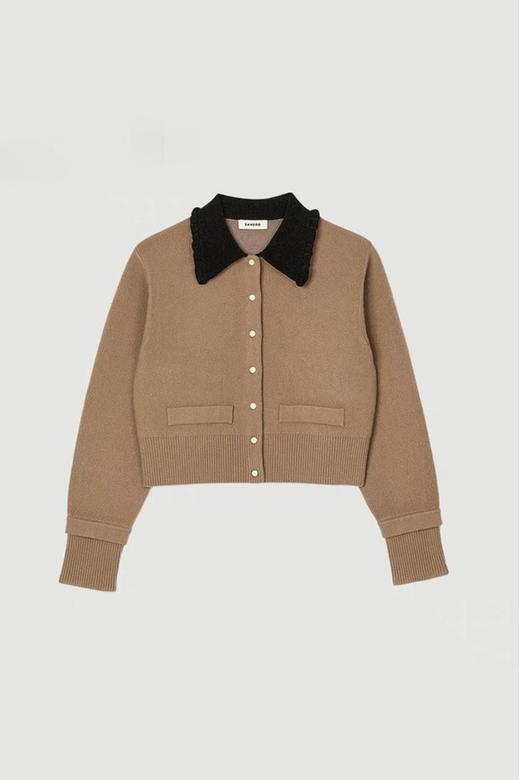 amadella 美拉德色时尚撞色休闲针织短款外套 21431 商品图5