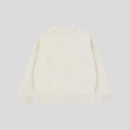 GOODBAI 粗体logo贴布绣圆领纯色经典针织毛衣 商品图2