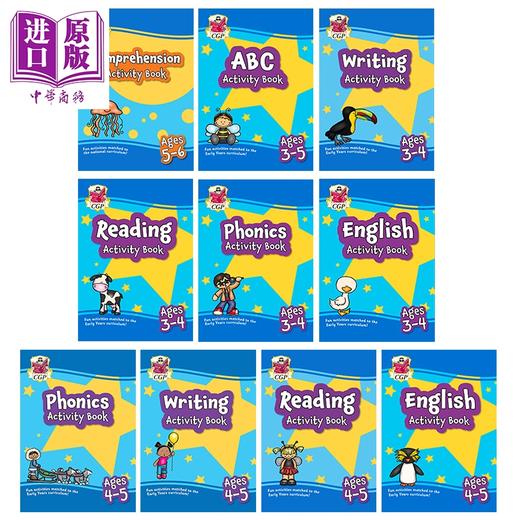 预售 【中商原版】英国原版CGP 幼儿园学前班英语活动手册10册 Ages 3-5 English Activity Book 英文阅读写作自然拼读字母启蒙学习 商品图0