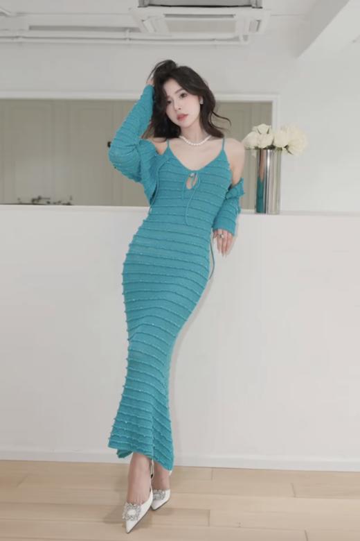 ELLA JADE 海洋蓝优雅针织吊带开衫套装 21417 商品图9
