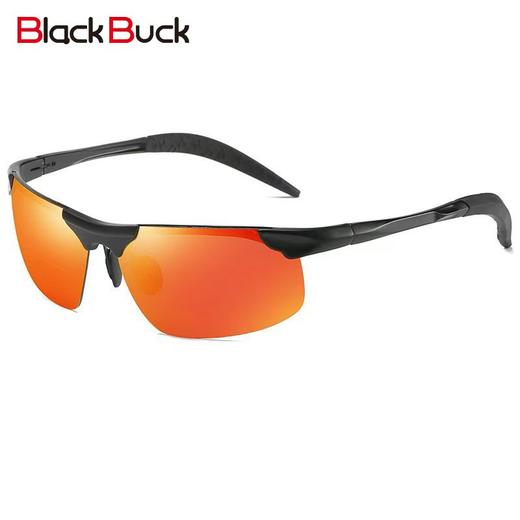 跑能新款偏光太阳镜/时尚运动眼镜/金属复古半框 商品图0