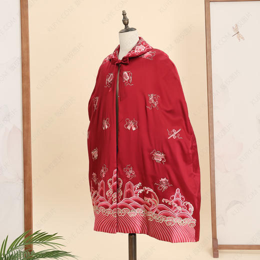 高品质寿服女棉披风“花灯初上”百年非遗工艺寿衣 商品图1