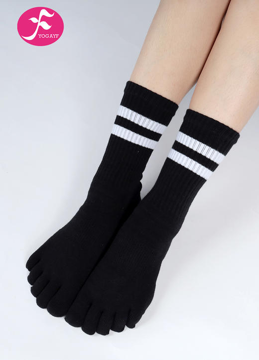 保暖纯棉中筒分趾五指瑜伽袜子专业防滑硅胶双杠分趾款单位：/对 商品图7