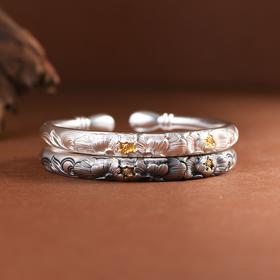 【国色呈祥】足银手镯牡丹花蒜头镯【SCH-SZ0026-1.2-113】