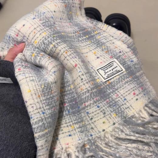 【韩版百搭❗️秋冬氛围保暖围巾❗️]2025新款韩版满天星格纹围巾 女秋冬学生情侣披肩 百搭保暖围脖 商品图1